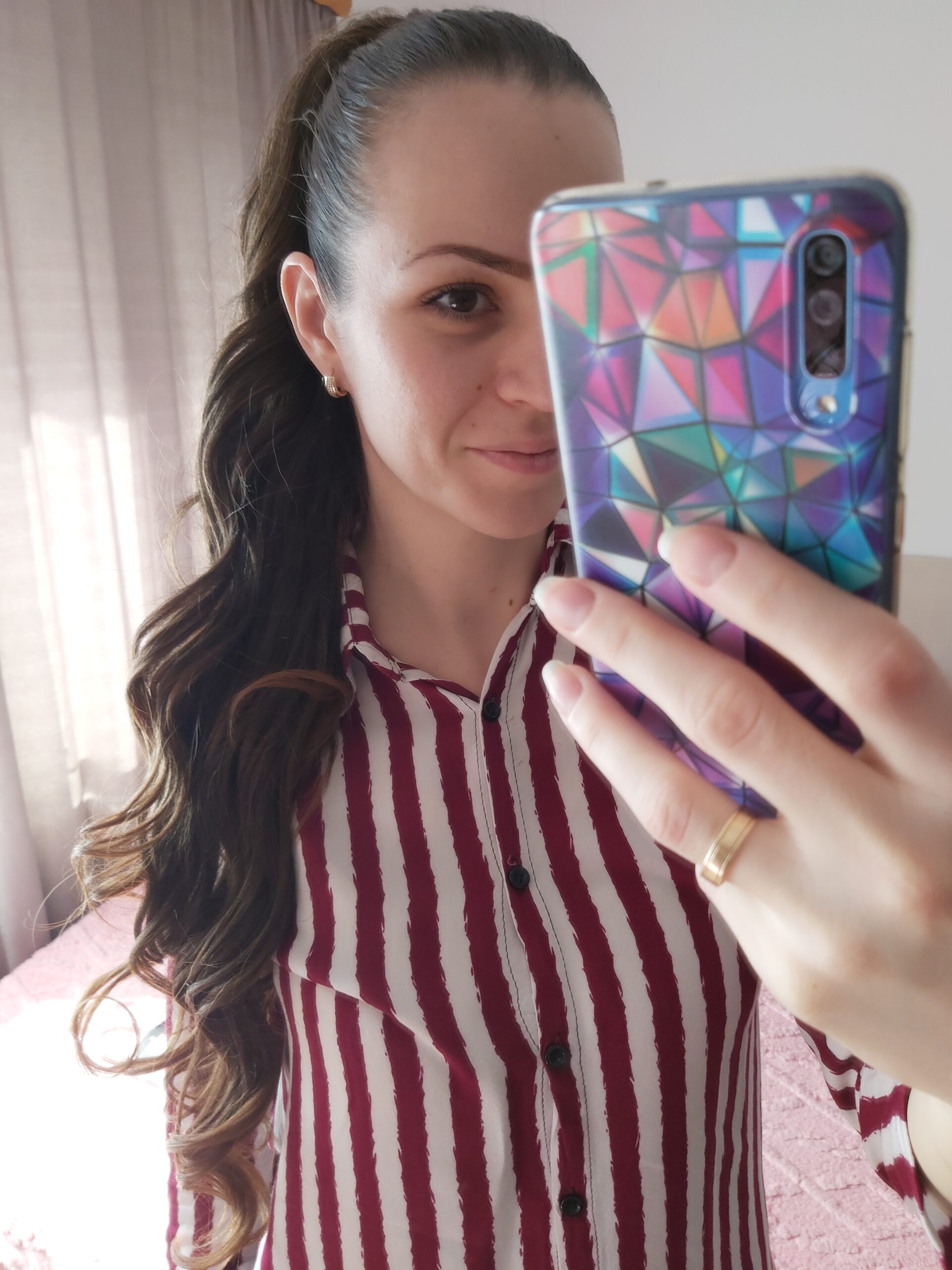 Smeđa Ombre │Opuštena Kovrča │80cm │Rep na mrežicu photo review