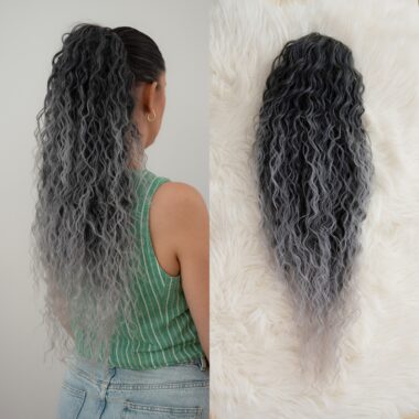 Sivo Crna Ombre │Afro │80cm │Rep na mrežicu